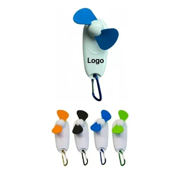 2 In 1 Portable Mini Led Handheld Cooling Fan With Carabinei
