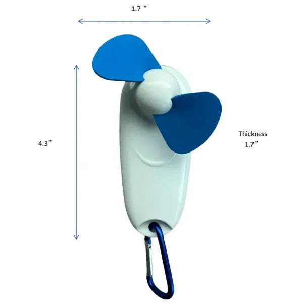 2 In 1 Portable Mini Led Handheld Cooling Fan With Carabinei