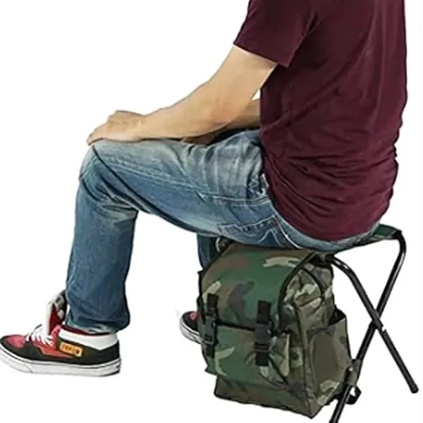 Camouflage Backpack with Built In Folding Stool