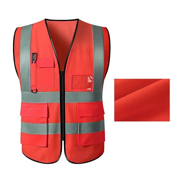 High-Visibility Reflective Safety Vest with Multi Pockets