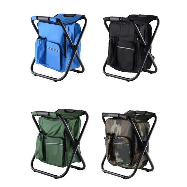 Outdoor Foldable Stool Chair with Cooler Bag 2 in 1