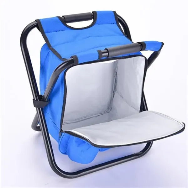 Outdoor Foldable Stool Chair with Cooler Bag 2 in 1