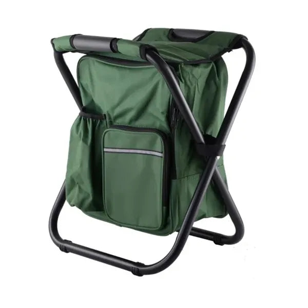 Outdoor Foldable Stool Chair with Cooler Bag 2 in 1
