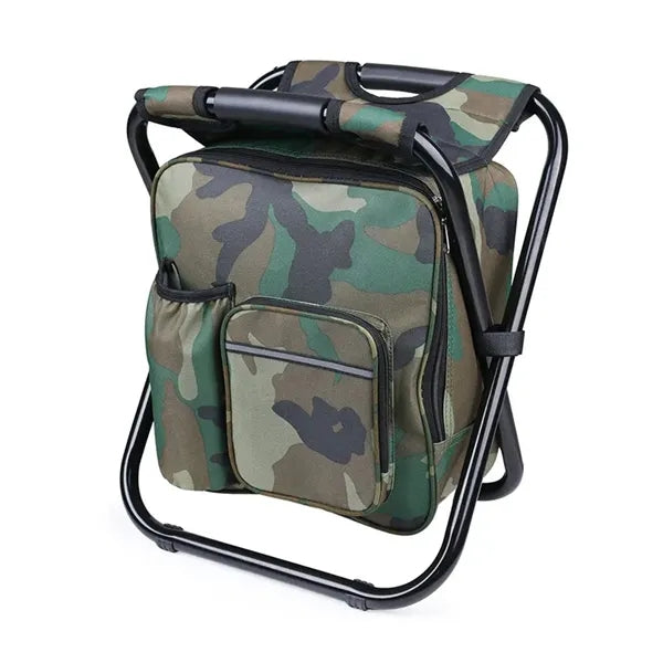 Outdoor Foldable Stool Chair with Cooler Bag 2 in 1
