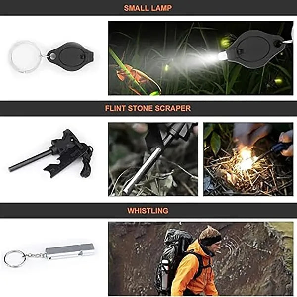 Emergency Survival Gear Kit W/ 12 Tools in Hard Case