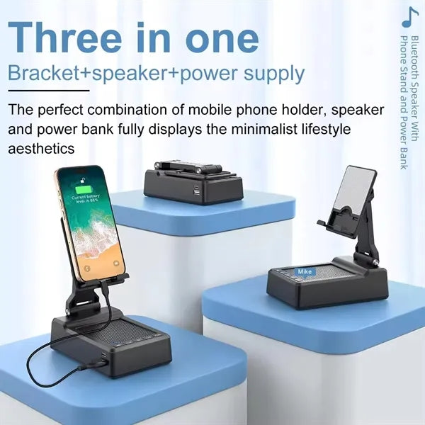 Cell Phone Stand With Wireless Bluetooth Speaker