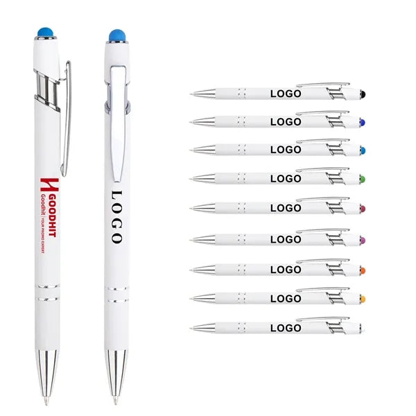 2-in-1 Stylus Retractable Ballpoint Metal Pen Touchscreen