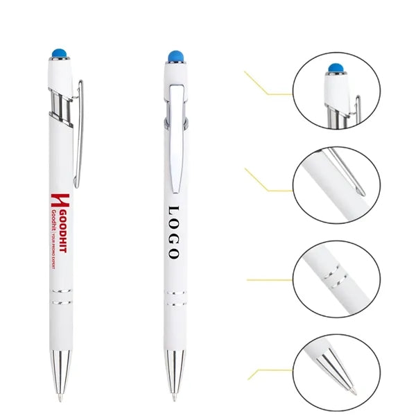 2-in-1 Stylus Retractable Ballpoint Metal Pen Touchscreen