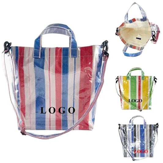 PVC Woven Waterproof Shopping Bag Handbag Shoulderbag