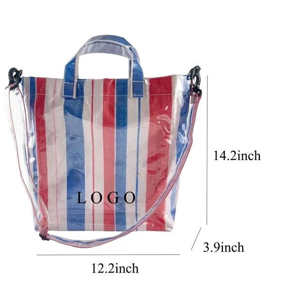 PVC Woven Waterproof Shopping Bag Handbag Shoulderbag