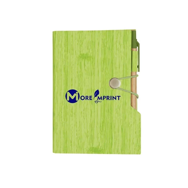 Woodgrain Look Notebook With Sticky Notes And Flags