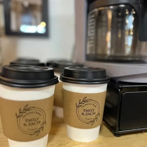 16 oz Custom Kraft Disposable Coffee Cup Sleeve