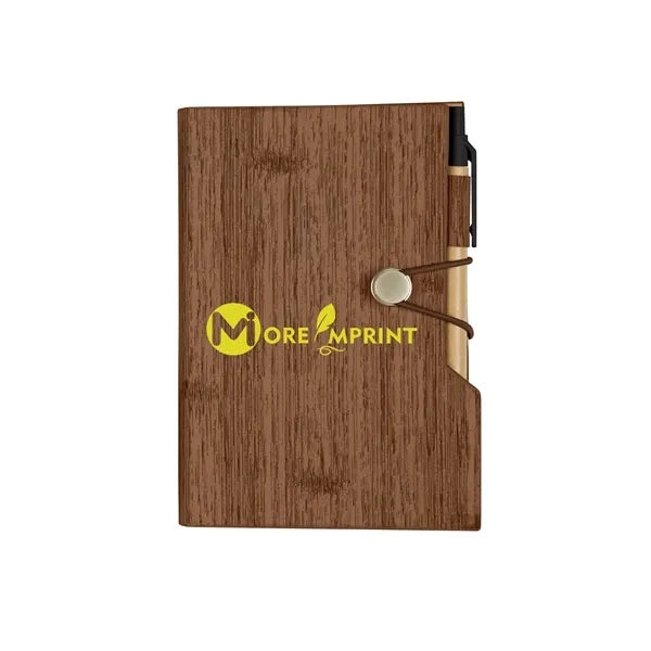 Woodgrain Look Notebook With Sticky Notes And Flags
