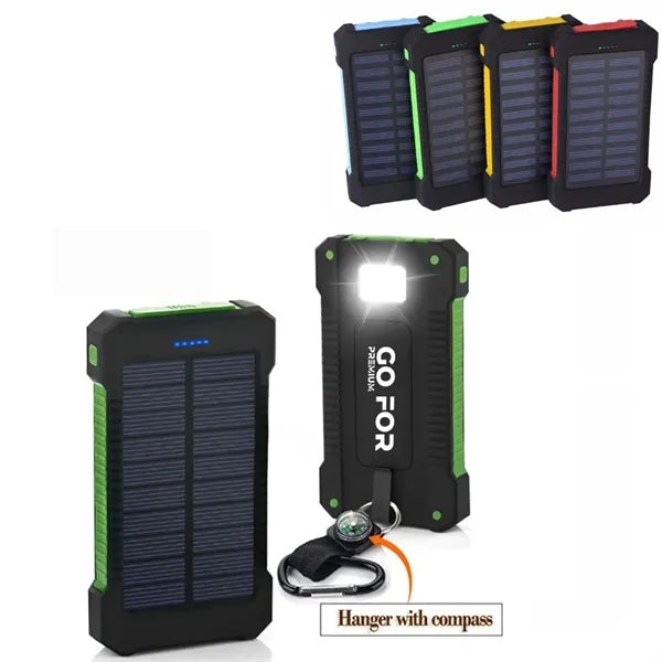 10,000mAh Solar Power Bank with Flashlight