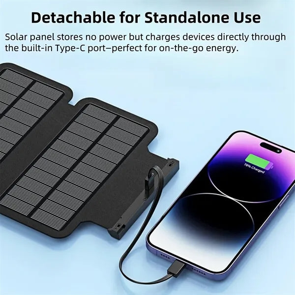20000mAh Hand-Crank Solar Charger Built-In Cables Outdoor Po