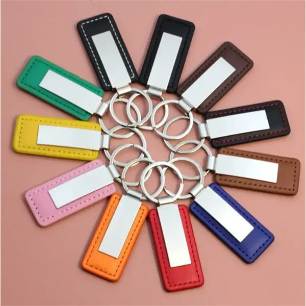 Leather and Metal Key Tag