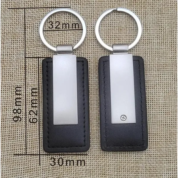 Leather and Metal Key Tag
