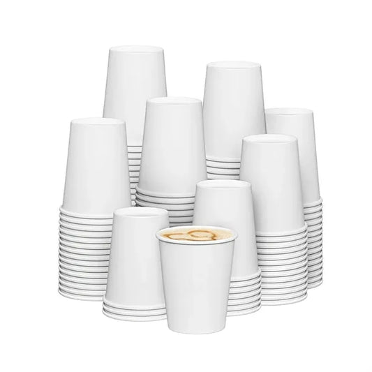 8oz Eco Friendly Disposable White Hot Coffee Cups