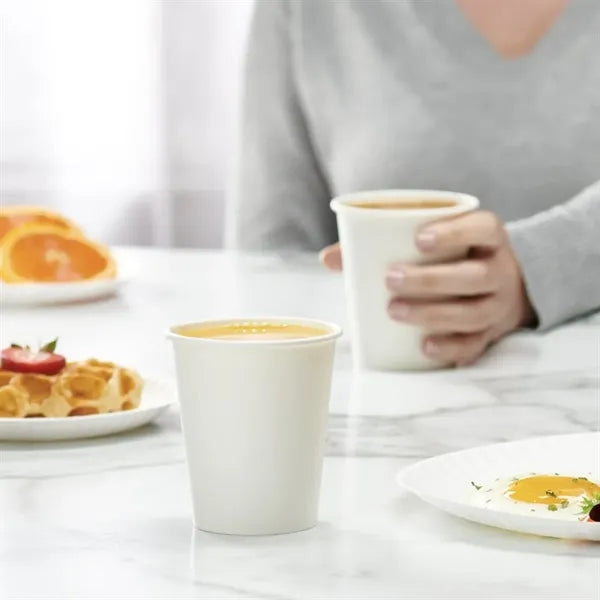 8oz Eco Friendly Disposable White Hot Coffee Cups