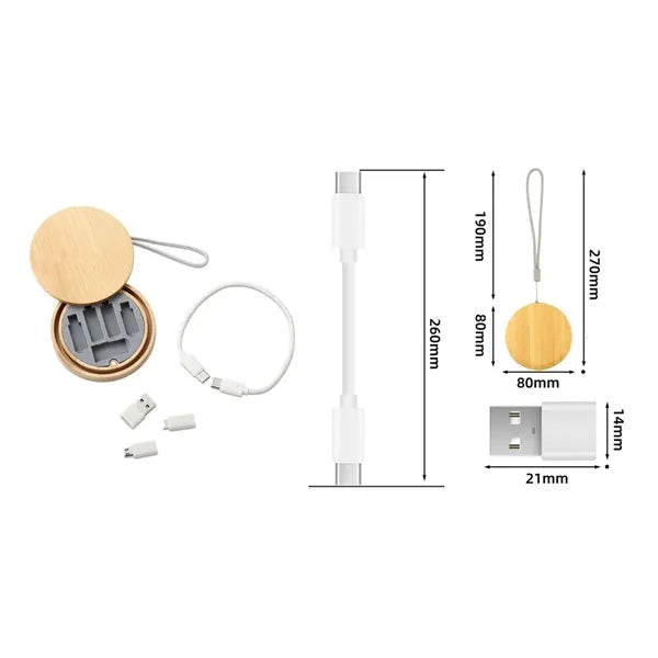 Round Multi USB Charging Adapter Cable Kit