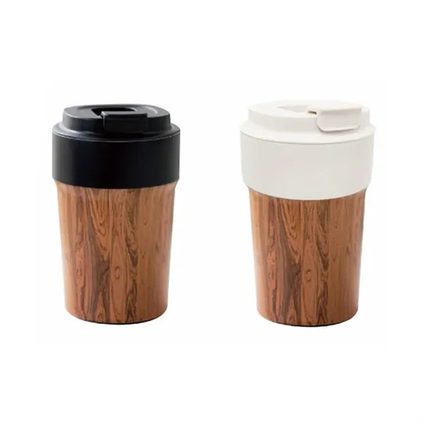 Wood Grain Stainless Steel Insulated Travel Mug