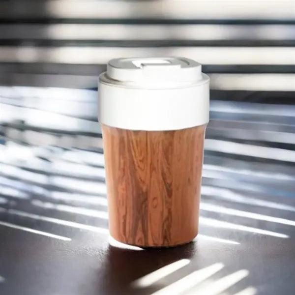 Wood Grain Stainless Steel Insulated Travel Mug