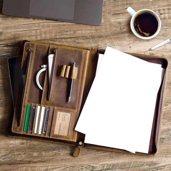 Vegan Leather Portfolio Organizer Padfolio Folder Binder
