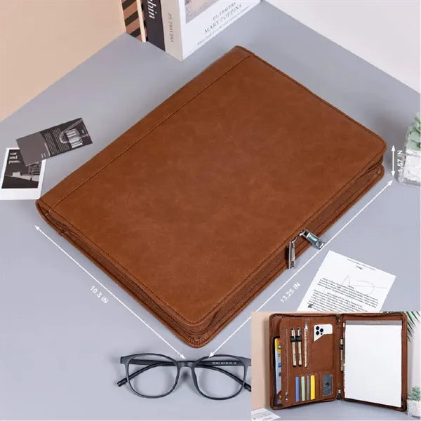 Vegan Leather Portfolio Organizer Padfolio Folder Binder