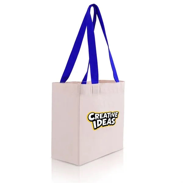 Cotton Colored Handle Tote Bag with Gusset