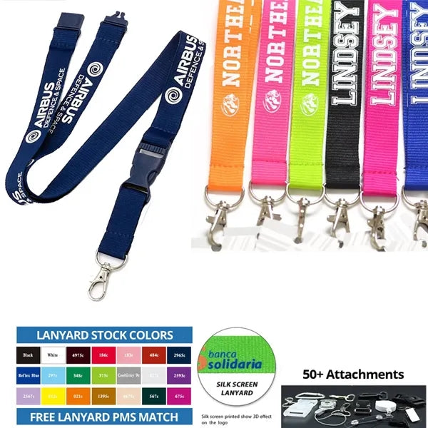 1" Polyester Lanyard - Silk Screen