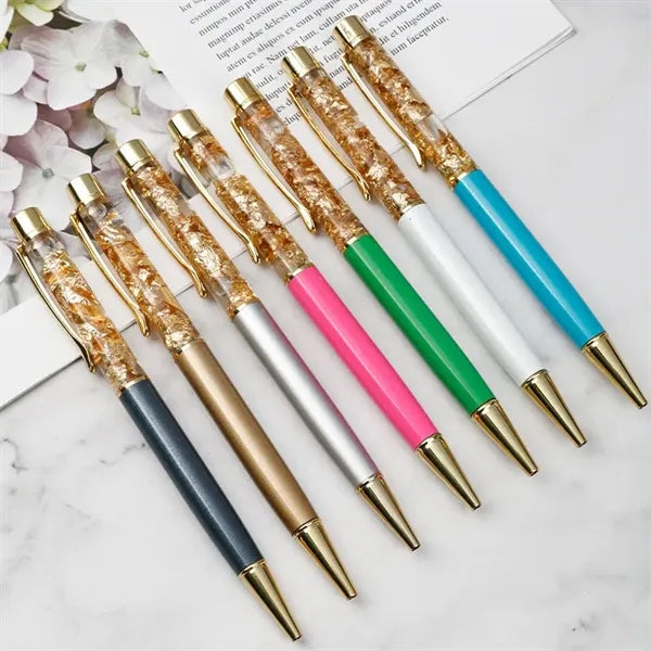Metal Crystal Gold Leaf Pen