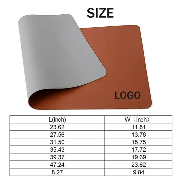 Waterproof Double Sided PU Leather Desk Mouse Pad