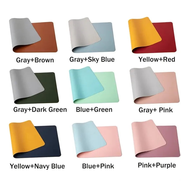 Waterproof Double Sided PU Leather Desk Mouse Pad