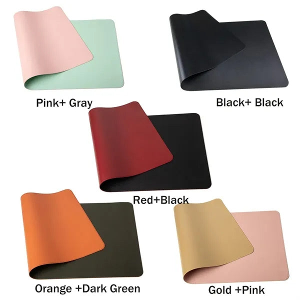 Waterproof Double Sided PU Leather Desk Mouse Pad