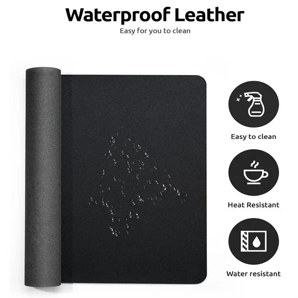 Waterproof Double Sided PU Leather Desk Mouse Pad