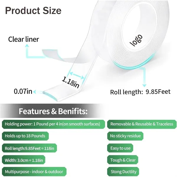 Double Sided Clear Mounting Tape Heavy Duty