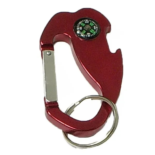 4-In-1 Jumbo Size Carabiner/Bottle Opener/Key Chain/Compass