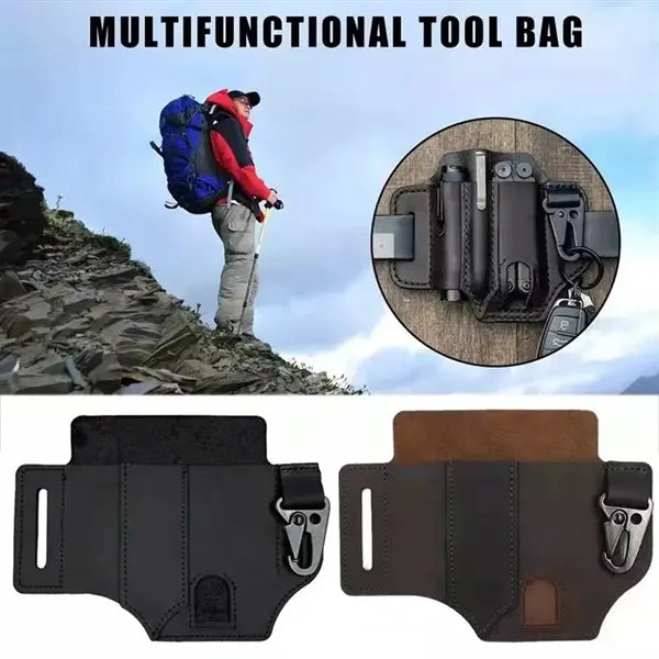 Leather Multitool Sheath EDC Belt Organizer