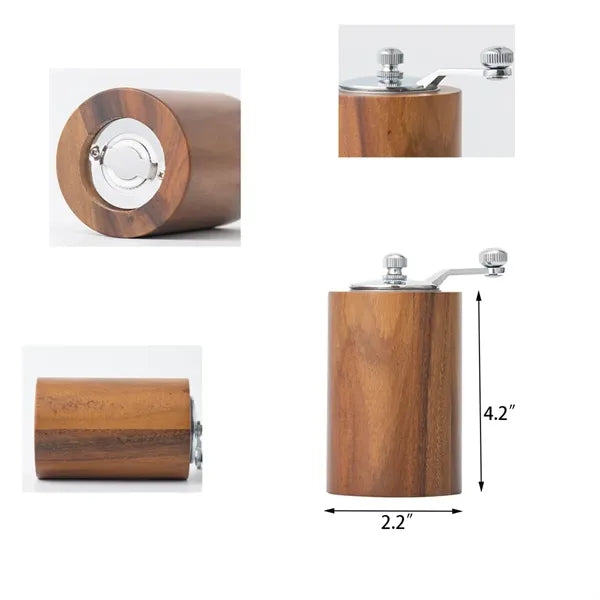 Wooden Portable Adjustable Hand Crank Coffee Grinder