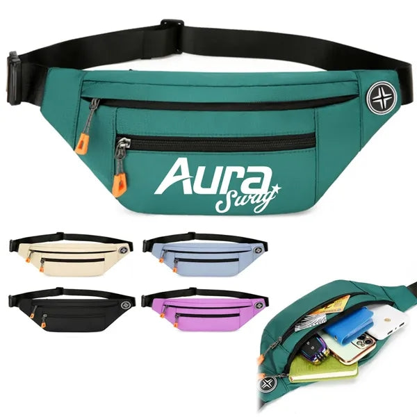 Adjustable Running Hiking Fanny Waist Bag W/ Headphone Jack