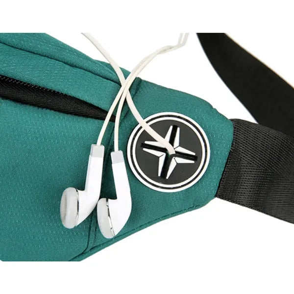 Adjustable Running Hiking Fanny Waist Bag W/ Headphone Jack