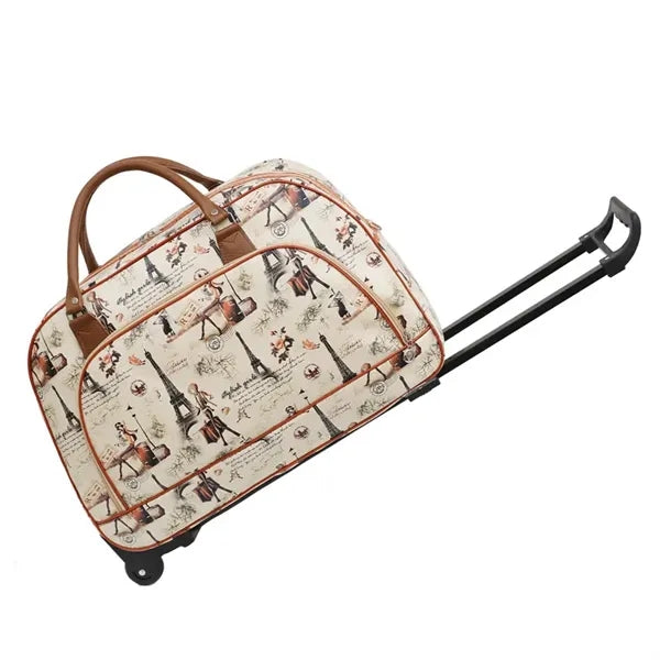 Large Capacity Waterproof Folding Travel Tote Bag with Rolle