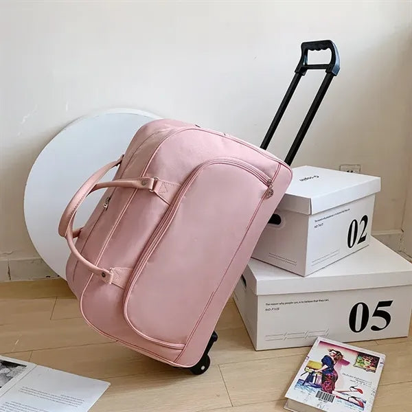Large Capacity Waterproof Folding Travel Tote Bag with Rolle