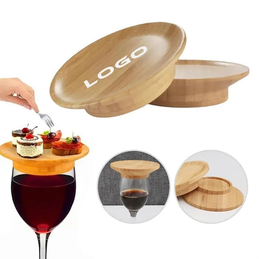 Round Bamboo Wine Glass Cover
