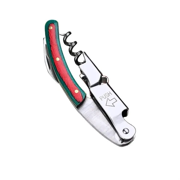 Corkscrew Wine Opener with Colorful Wood Handle