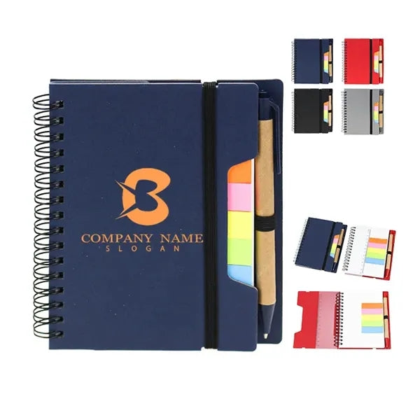 Kraft Paper Combination Memo Pad With Pen