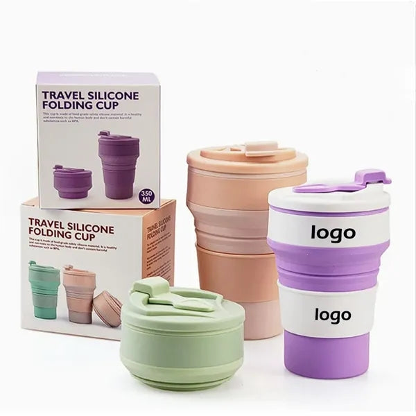 11 Oz. Foldable Travel Silicone Water Bottle