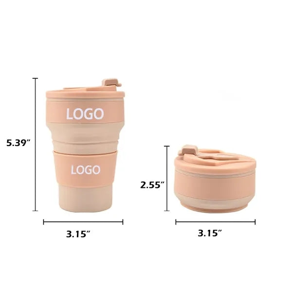11 Oz. Foldable Travel Silicone Water Bottle