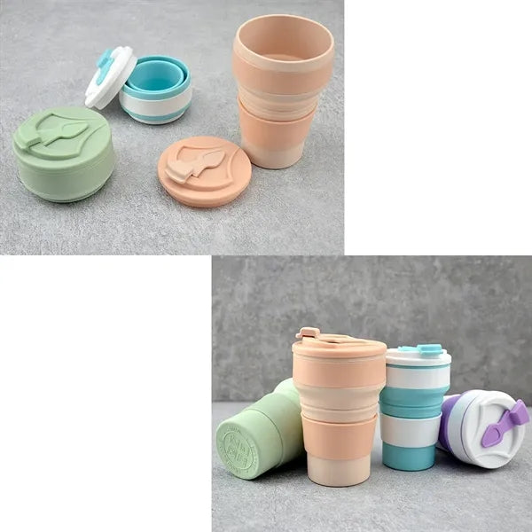 11 Oz. Foldable Travel Silicone Water Bottle