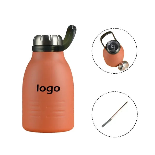 40oz Stainless Steel Tumbler with Detachable Handle & Straw
